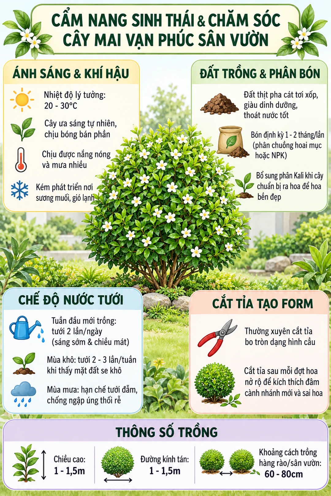 cây mai vạn phúc sân vườn