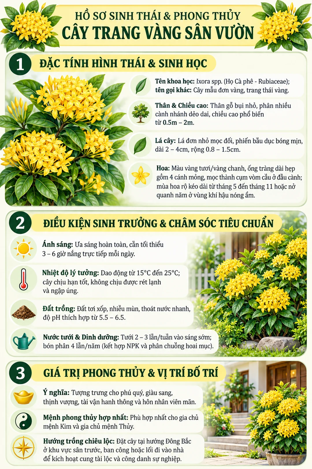 cây trang vàng sân vườn